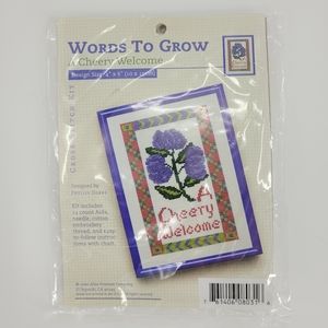 Cross Stitch Kit Words To Grow A Cheery Welcome Design Size 4"X6" NEW